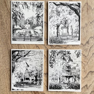 Savannah Square Notes Boxed Stationery Set Historic Savannah Georgia Cards Set of 8 image 8