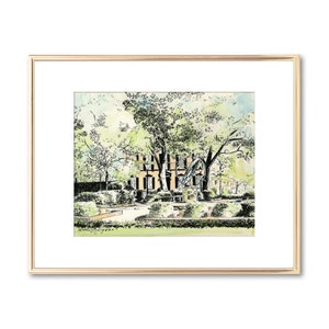 Troup Square Savannah Georgia - Hand Painted Watercolor - Fine Art Print - Vintage Style - Unique Couple Gift - Savannah Keepsake - Painting