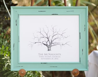 Personalized Wedding Tree - Alternative Guestbook - Thumbprint Tree Keepsake - Fingerprint or Signature Tree - Interactive Wall Art