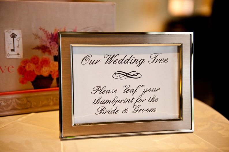 Personalized Fingerprint Thumbprint Tree Guestbook Alternative SMALL Wedding