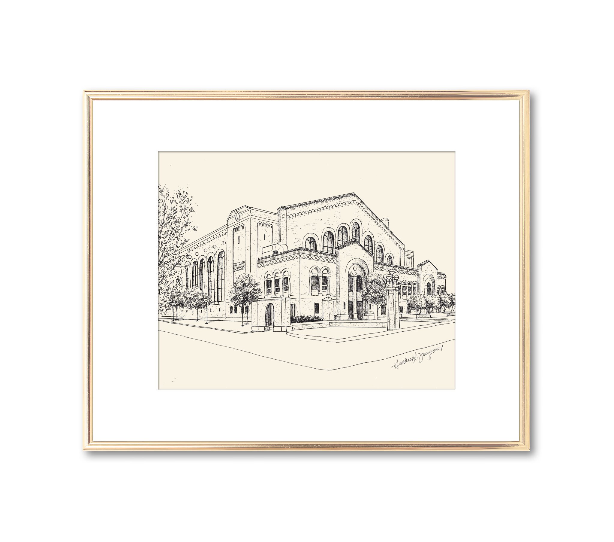 University of Michigan - Yost Arena - College Graduation Gift - Wolverines - Pen and Ink Drawing - Signed Fine Art Print - Hockey Keepsake