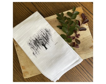 Weeping Willow Tea Towel - 100% Cotton Flour Sack Kitchen Hand Towel
