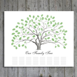 Family Tree Poster Instant Download / Fingerprint / Thumbprint Tree Guestbook Alternative / Family Reunion / Ancestry / Lineage Keepsake