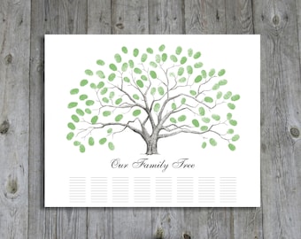 Family Tree Poster Instant Download / Fingerprint / Thumbprint Tree Guestbook Alternative / Family Reunion / Ancestry / Lineage Keepsake