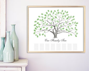 Personalized Digital File Thumbprint Tree Guestbook Alternative / Fingerprint Tree Family Reunion / Signature Tree / Custom Artwork