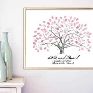 Customizable Fingerprint / Thumbprint Tree Guestbook Alternative Wedding Tree / Family Tree / Anniversary Tree / Family Tree Art