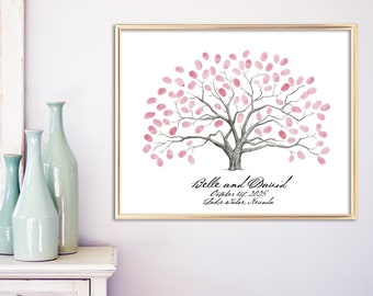 Customizable Fingerprint / Thumbprint Tree Guestbook Alternative Wedding Tree / Family Tree / Anniversary Tree / Family Tree Art