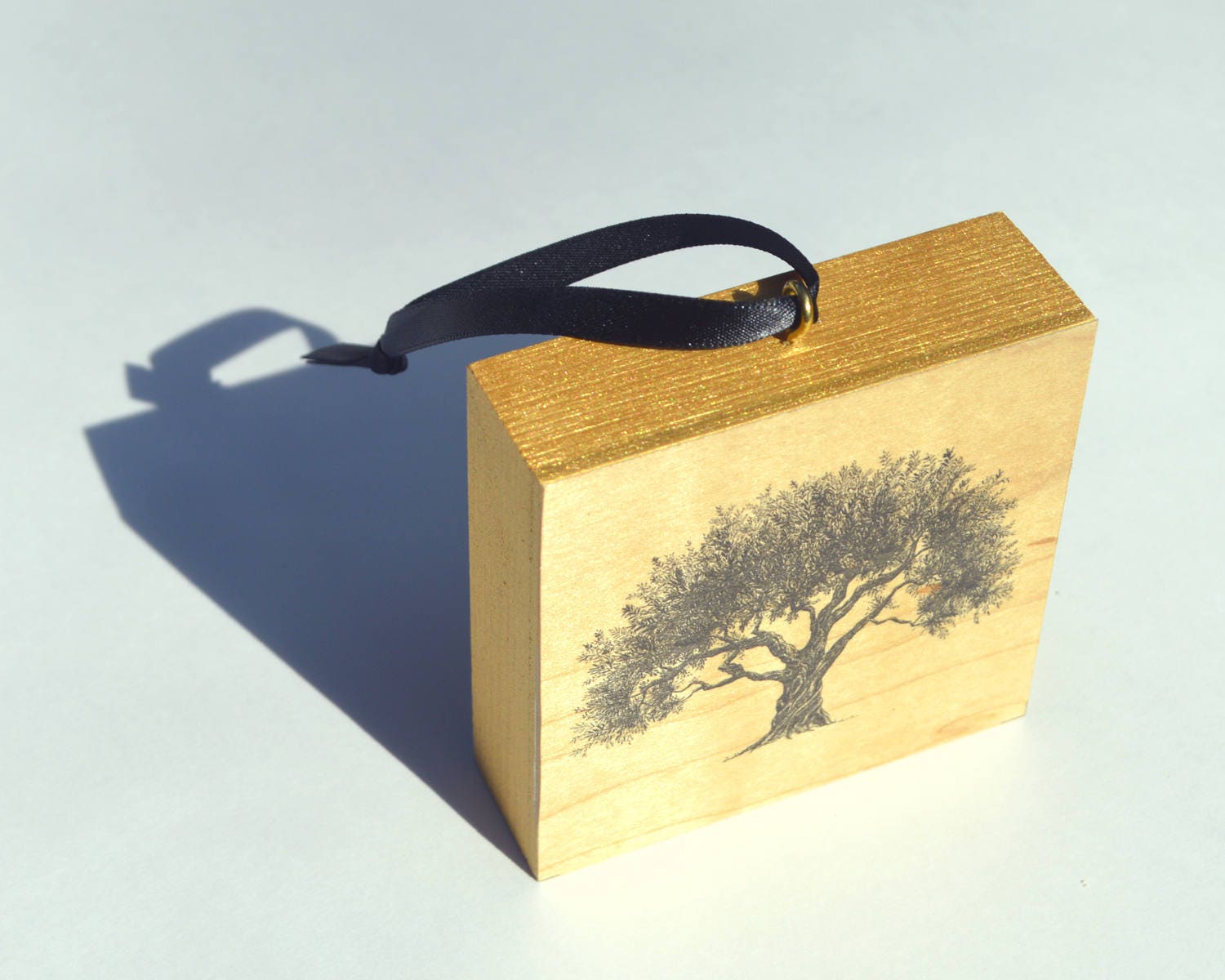 Olive Tree Art Print on Wood Panel Christmas Ornament Etsy