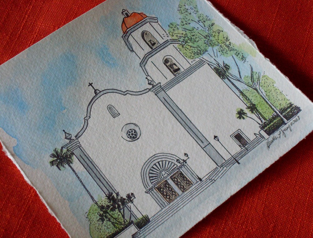 Mission Basilica San Juan Capistrano California - Hand Painted
