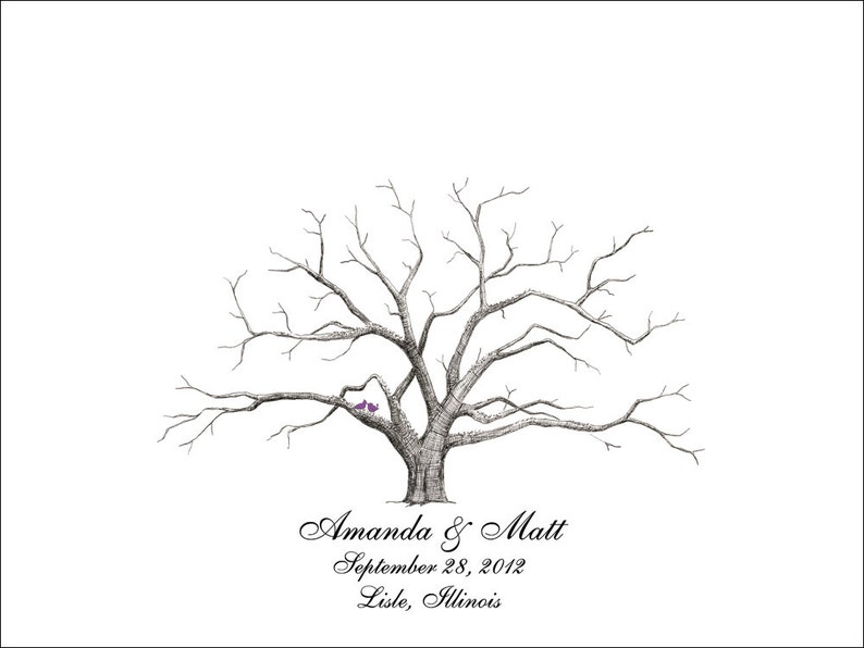 Add Love Birds to your Thumbprint Tree Wedding Guestbook image 4