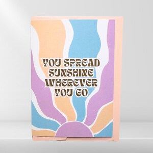 Vous répandez du soleil partout où vous allez, blanc à l'intérieur. Téléchargement numérique imprimable, enveloppe incluse. C6 A6