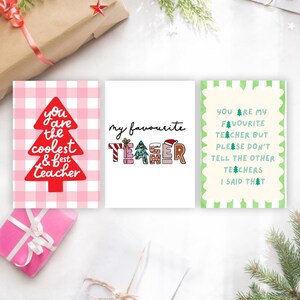 Kerstkaarten voor leraren - set van 3 kerstkaarten voor leraren - set van 3 bedankkaarten voor kerstleraar waarderingscadeaus