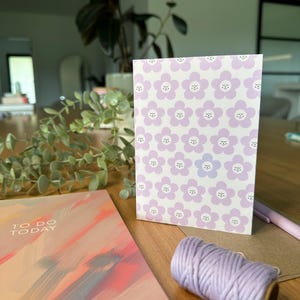 Flower Card - Pink, Blank.