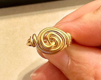Wire Wrapped Ring, Rings, Rings for Women, Bold Statement Rings, Gold Ring, Handmade, Homemade