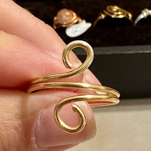 Handmade Gold Plated Wire Wrapped Ring, Minimalist Style