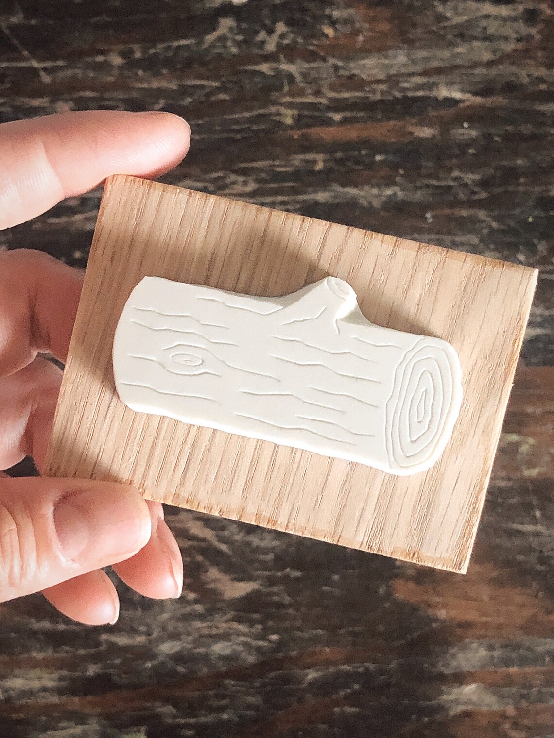 Handmade Log Rubber Stamp Log Stamp Etsy