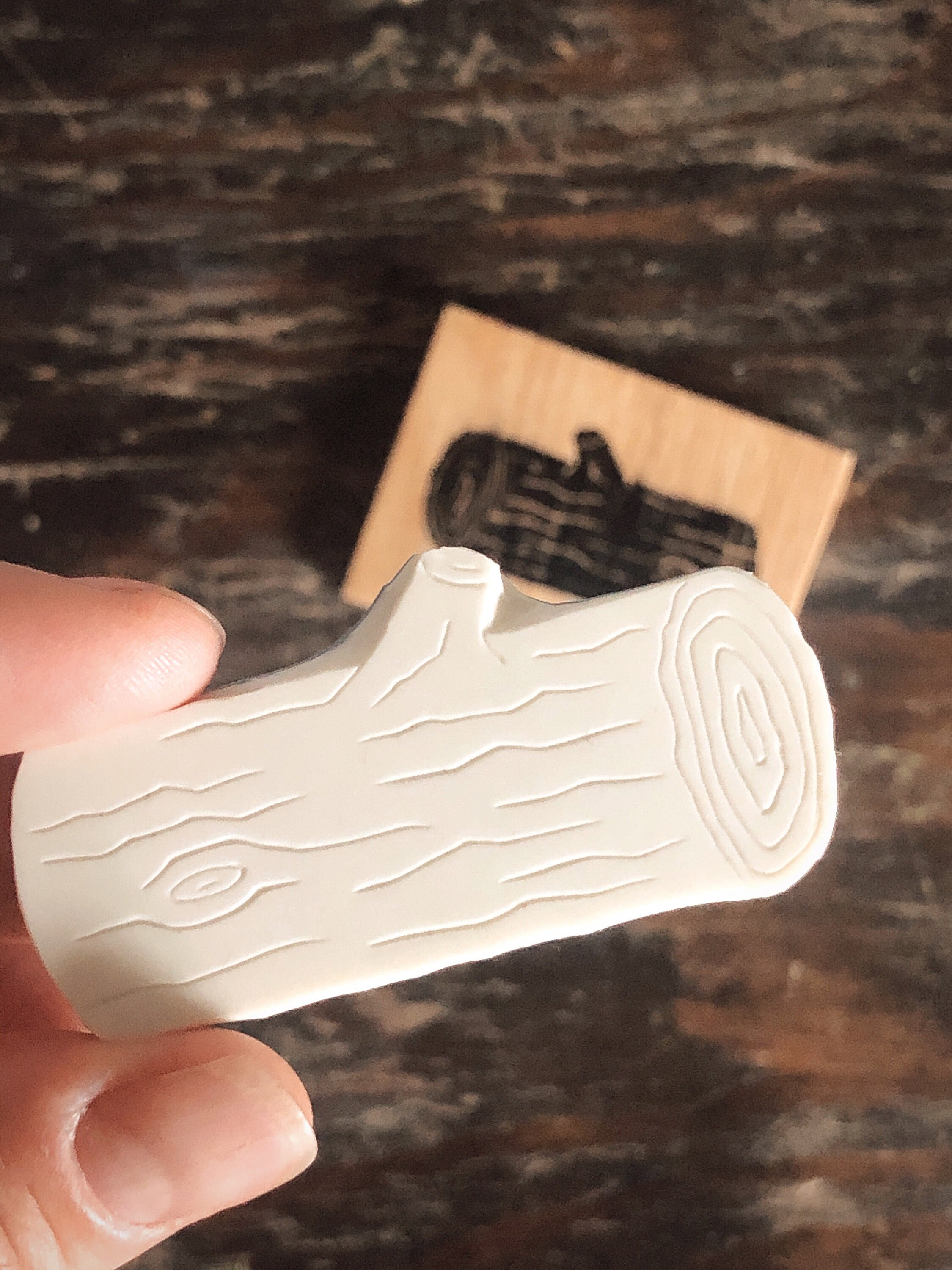 Handmade Log Rubber Stamp Log Stamp Etsy