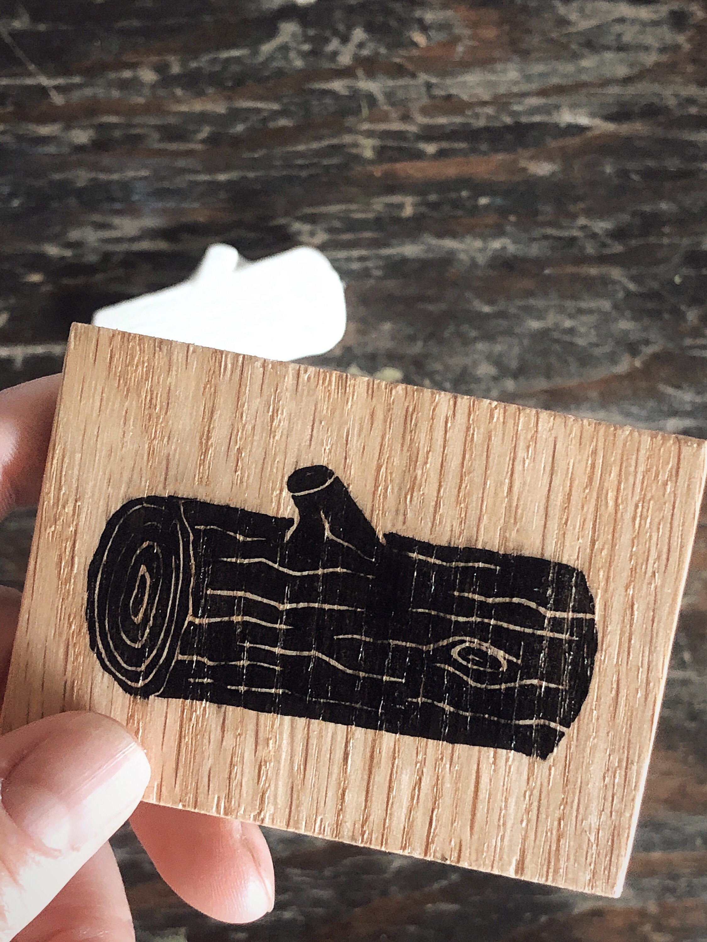 Handmade Log Rubber Stamp Log Stamp Etsy