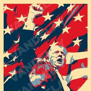 Póster de Donald Trump - Obra de arte electoral de 2024: LUCHA por Estados Unidos
