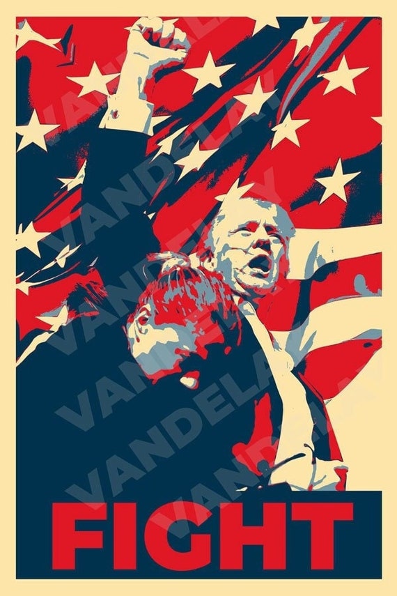 Donald Trump Poster - 2024 Election Artwork: FIGHT for America - Etsy