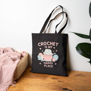 Crochet Cotton Canvas Tote Bag: Yarn Lover&#39;s Project Bag