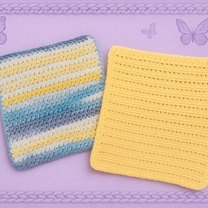 Handmade Crochet Cotton Washcloths: Reusable Face/Kitchen Cloths - Set of 2