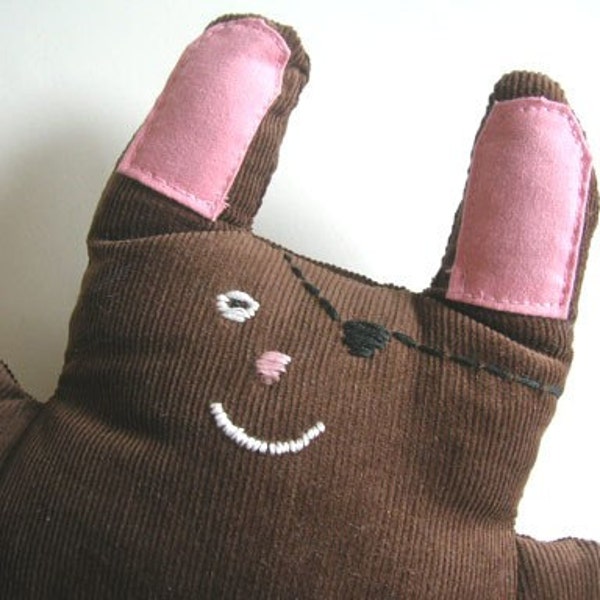 Plush Bunny Pirate in Brown Corduroy-Now in Mini Size