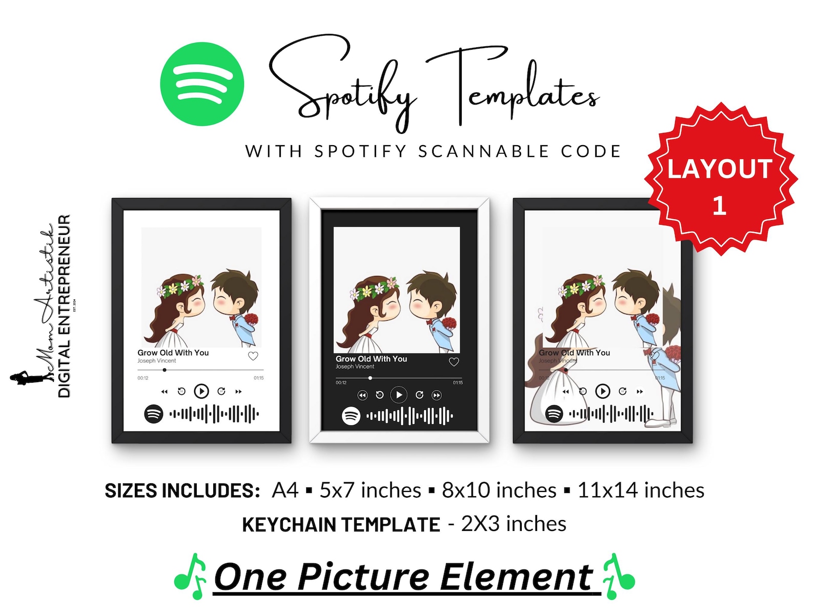 Spotify With Scannable Code Template EDITABLE in Canva | Music Photo ...