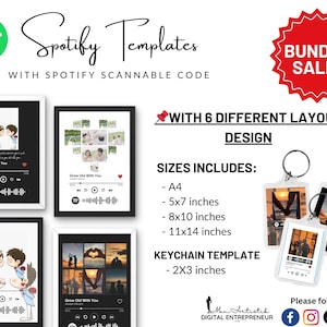 Spotify With Scannable Code Template EDITABLE in Canva | Music Photo ...