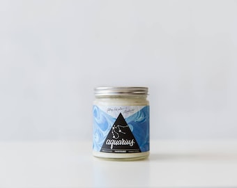 Aquarius - Blood Orange + Patchouli - Astrology Series - soy wax candle