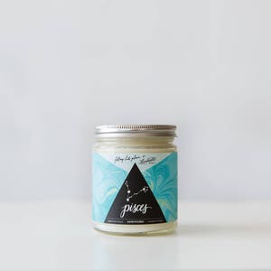 Pisces Gardenia Coconut Astrology Series soy wax candle image 1