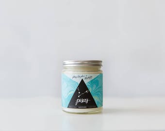 Pisces - Gardenia Coconut - Astrology Series - soy wax candle