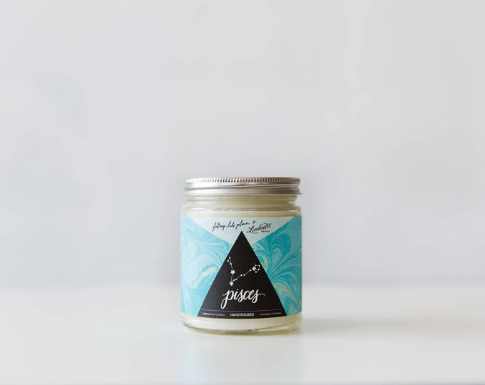 Pisces - Gardenia Coconut - Astrology Series - soy wax candle