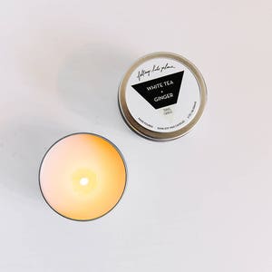 Travel Candle White Tea Ginger Soy Wax image 2