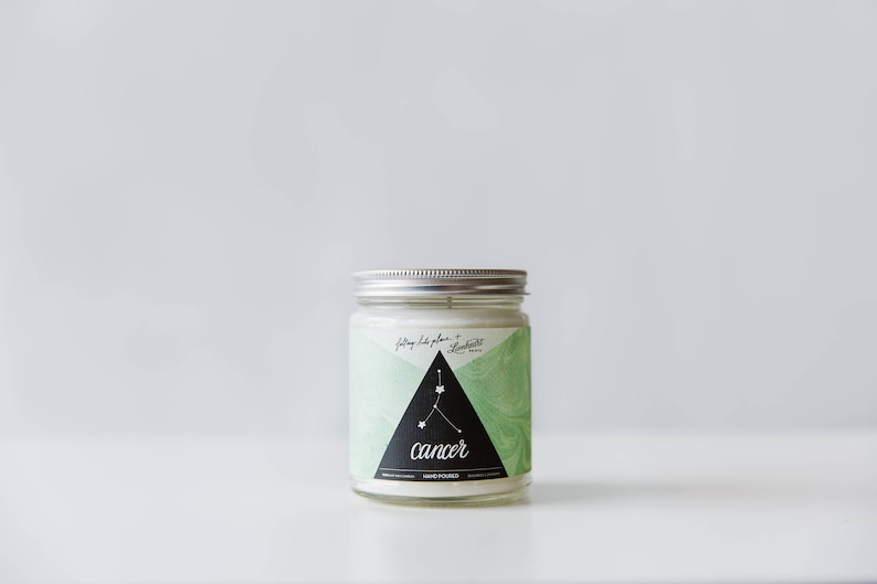 Cancer Green Tea Lemongrass Astrology Series soy wax candle image 1