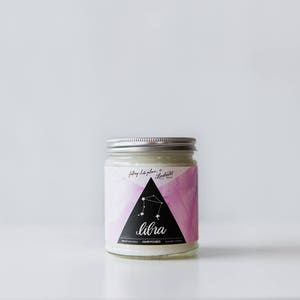 Libra Lavender White Tea Astrology Series soy wax candle image 1