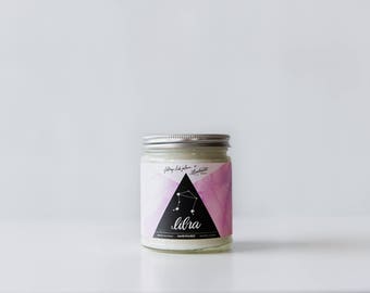 Libra - Lavender + White Tea - Astrology Series - soy wax candle