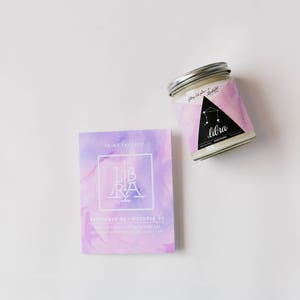 Libra Lavender White Tea Astrology Series soy wax candle image 3