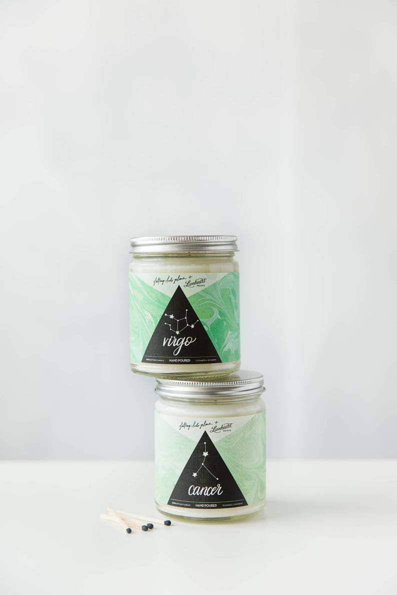 Cancer Green Tea Lemongrass Astrology Series soy wax candle image 3