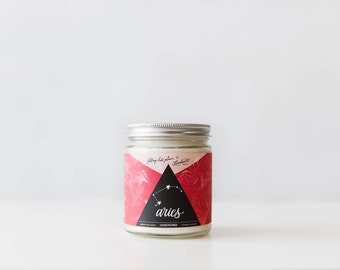 Aries - Sandalwood Rose - Astrology Series - soy wax candle