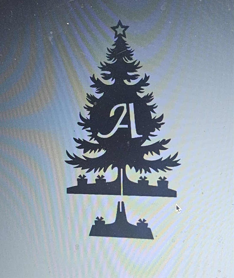 Monogramed Tree Monogramed Christmas Tree Bundle SVG DXF CNC Plasma Laser Digital ...