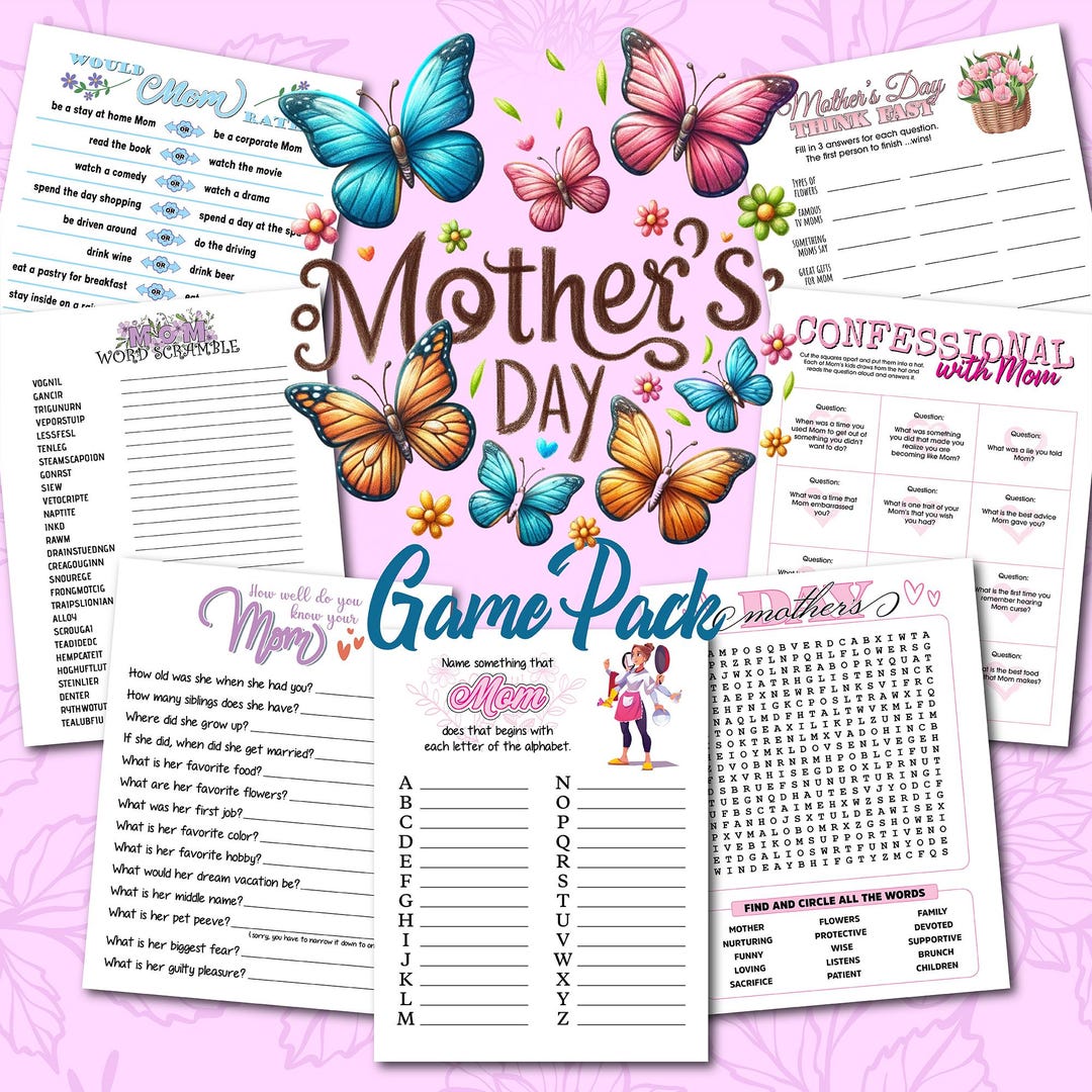 Mothers Day Games | Mother's Day Printable | Happy Mother's Day | Mum's ...
