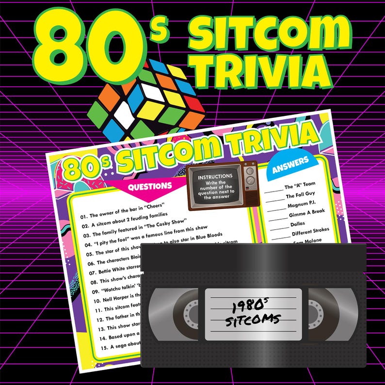 1980s Sitcom Trivia Game | Games for Gen X | Games for Parties | New ...