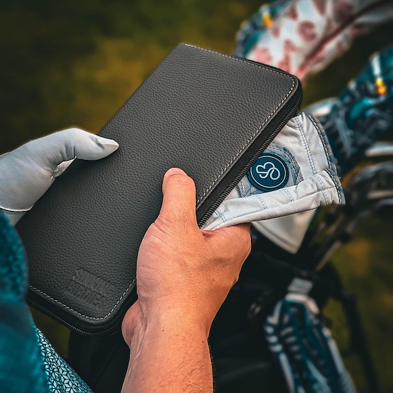 CPG GOLF ウォレット Leather Golf Glove Case Holder, Golf Bag Storage Wallet, Accessory