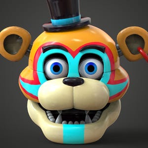 Glamrock Freddy Security Break Custom Head Wearable 3D Model STL
