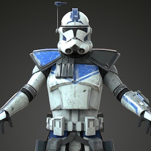 Klon ARC Trooper Fas 2 Femor Noggrann Fullständig Bärbar Rustning med Hjälm 3D-modell STL