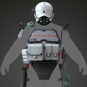 Cyberpunk Trauma Team Solider Accurate Full Body Wearable Armor with Helmet 3D Model STL