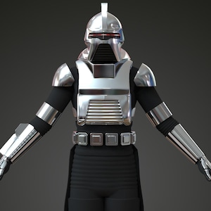 Cylon Centurion Noggrann helkropps bärbar rustning med hjälm 3D-modell STL