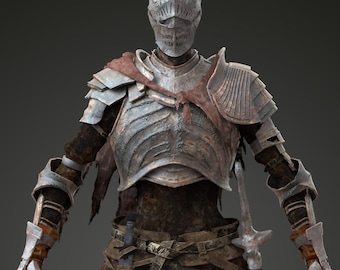 DS Soul of Cinder: Präzise 3D-Modellierung einer tragbaren Ganzkörperrüstung mit Helm (STL-Datei)