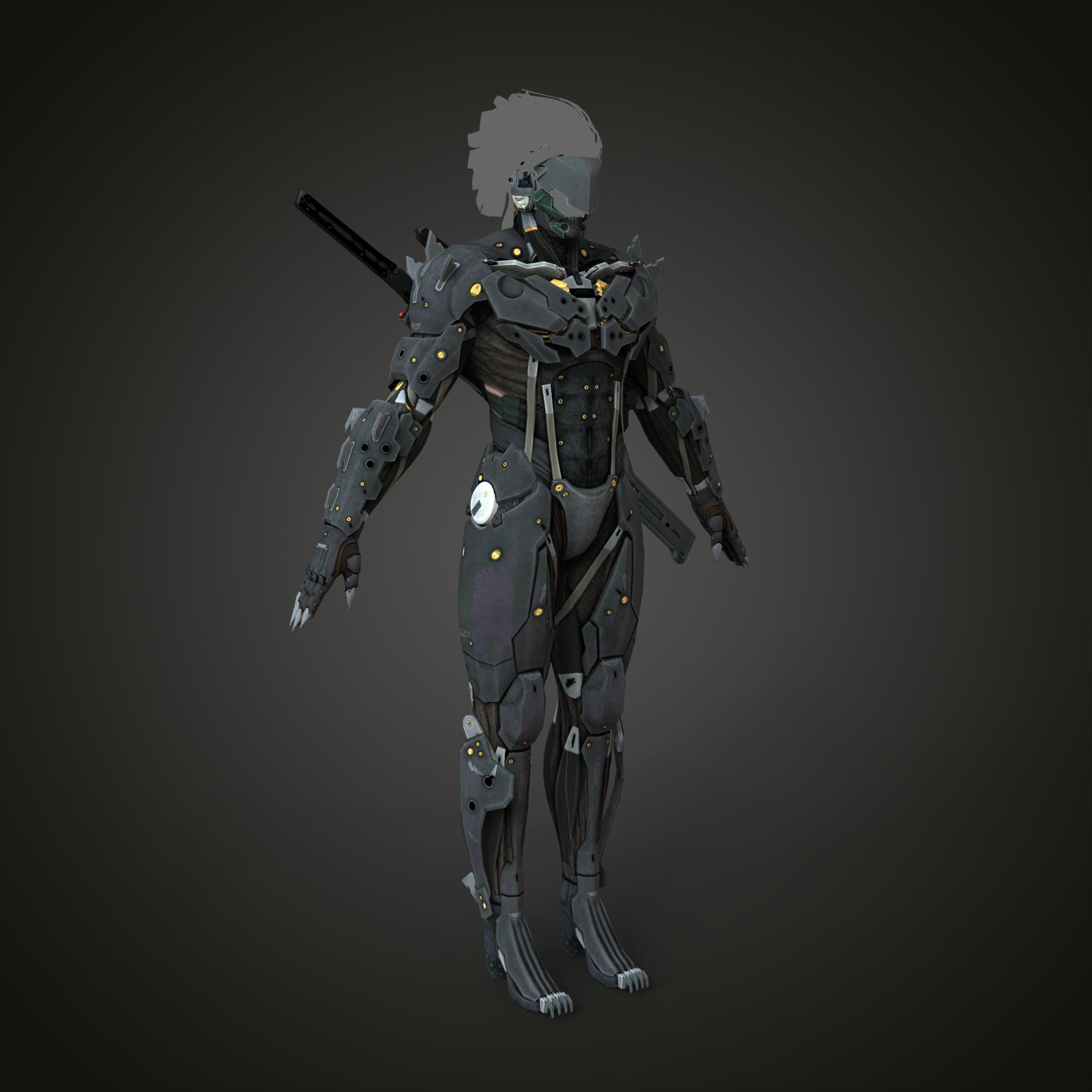 Raiden MGS2 Accurate Full Body Wearable Armor With Mask and Sword 3D ...